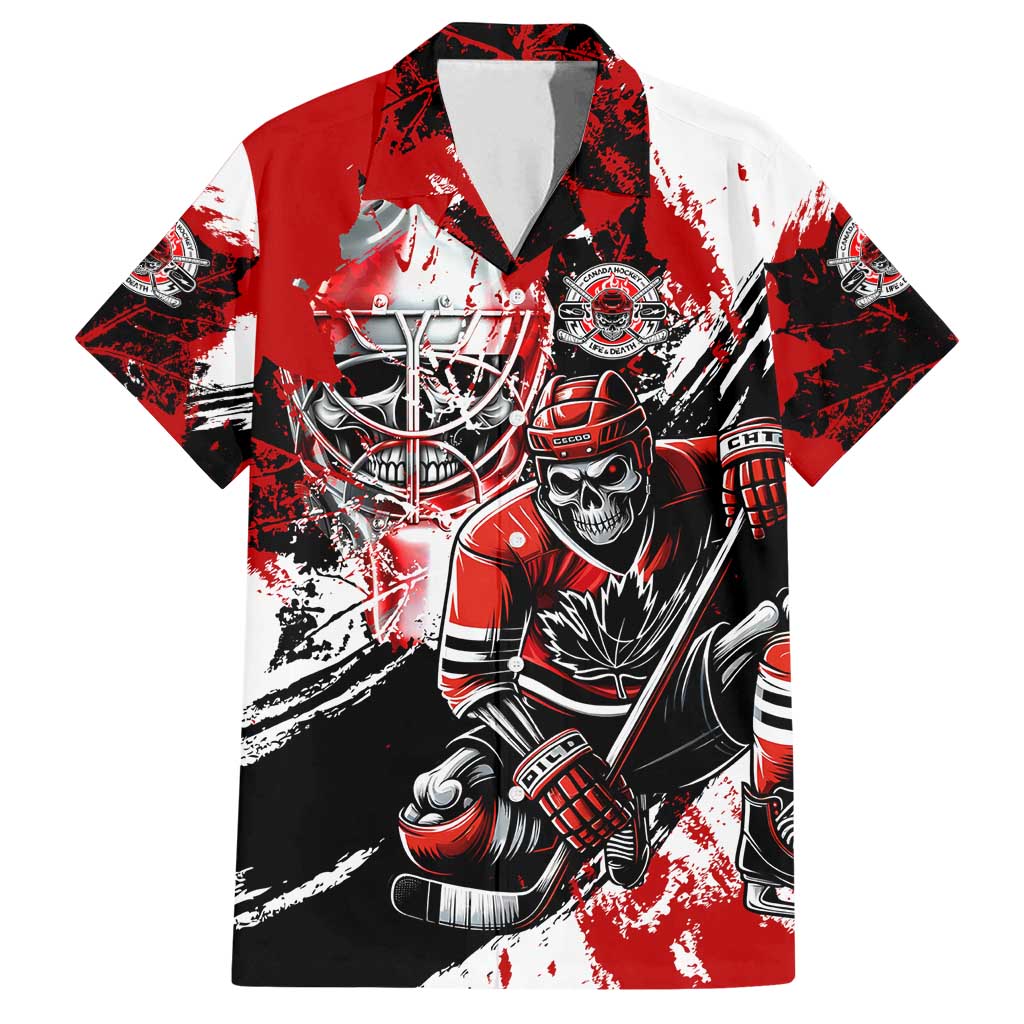 Canada Hockey Skull Life and Death Family Matching Puletasi and Hawaiian Shirt