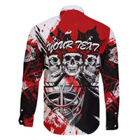 Canada Hockey Skull Life and Death Family Matching Short Sleeve Bodycon Dress and Hawaiian Shirt