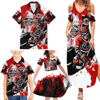 Canada Hockey Skull Life and Death Family Matching Summer Maxi Dress and Hawaiian Shirt