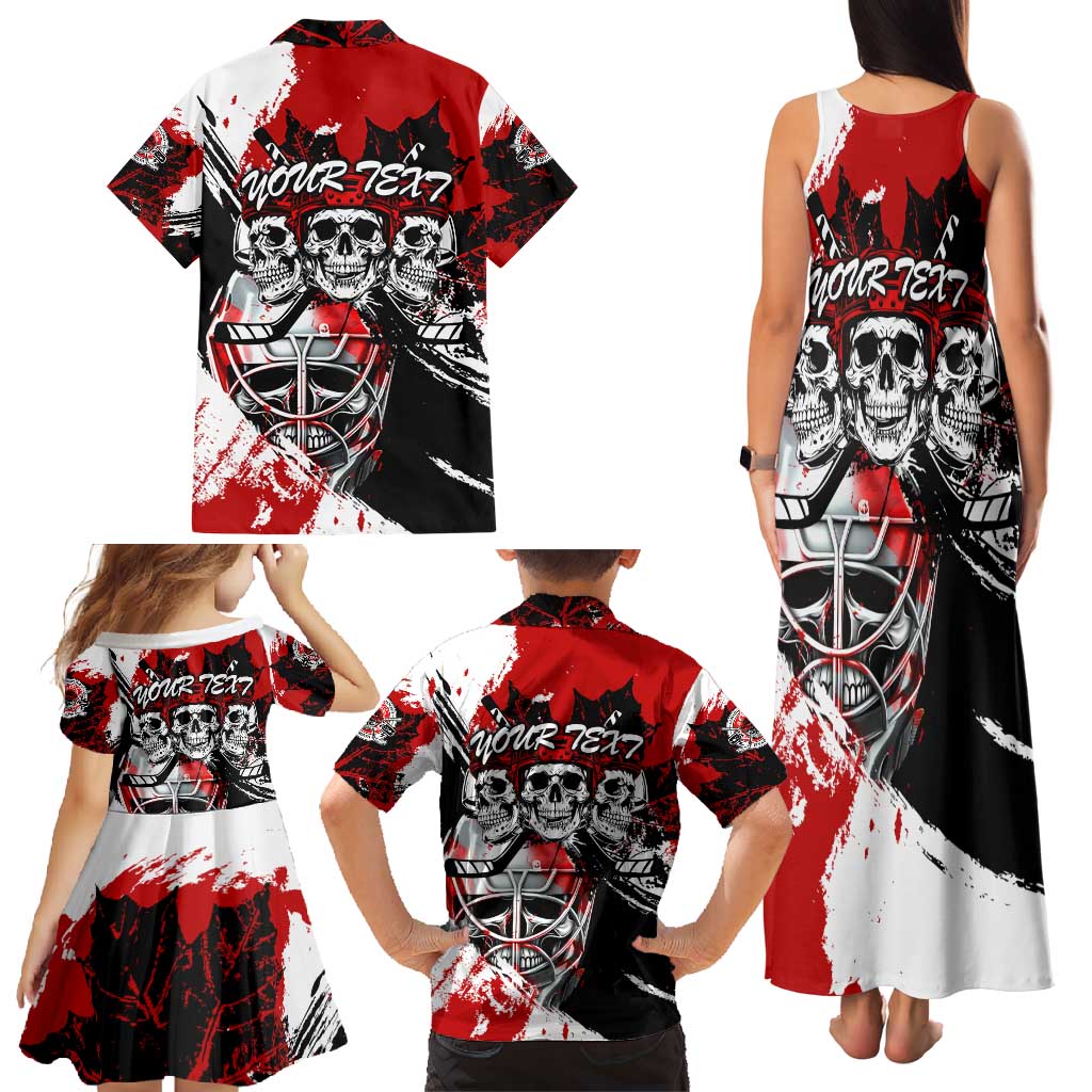 Canada Hockey Skull Life and Death Family Matching Tank Maxi Dress and Hawaiian Shirt