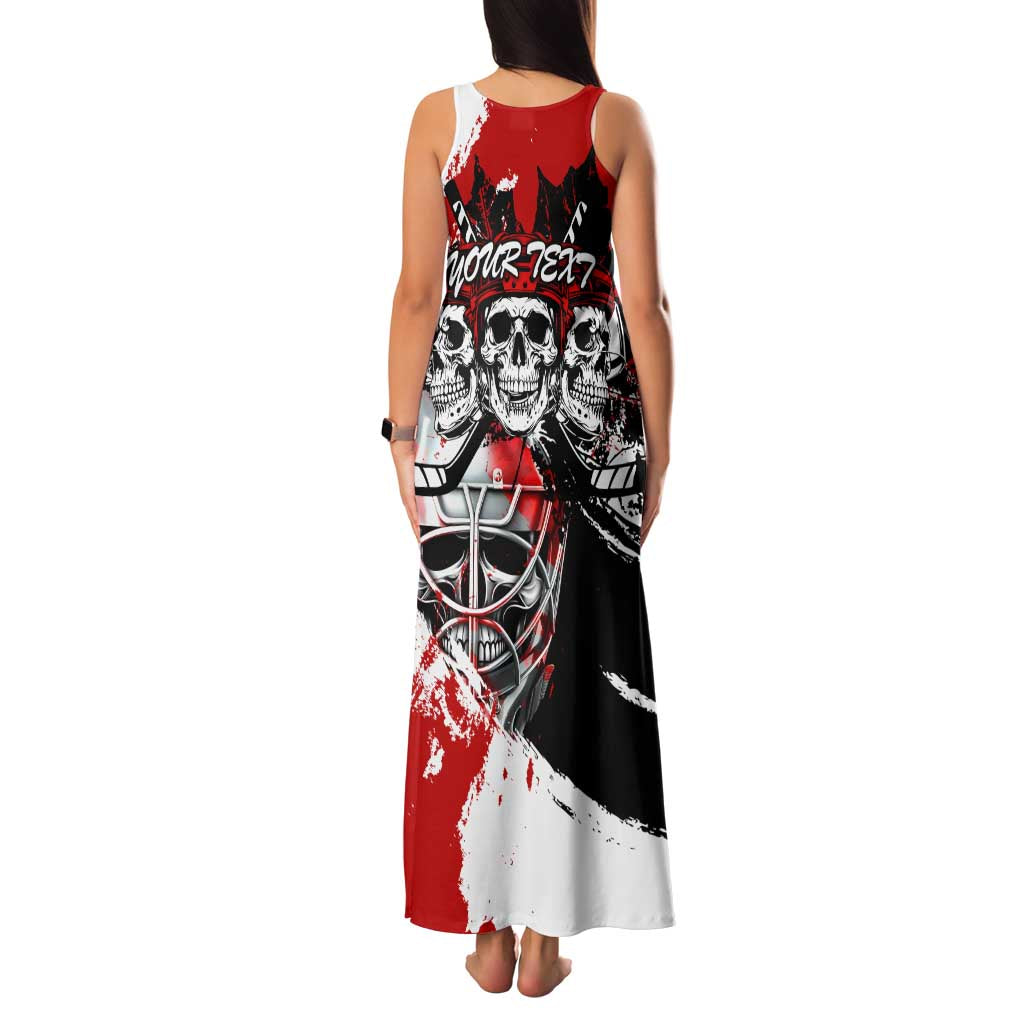 Canada Hockey Skull Life and Death Family Matching Tank Maxi Dress and Hawaiian Shirt
