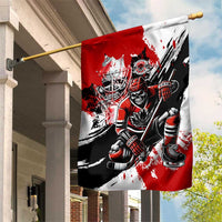 Canada Hockey Skull Life and Death Garden Flag
