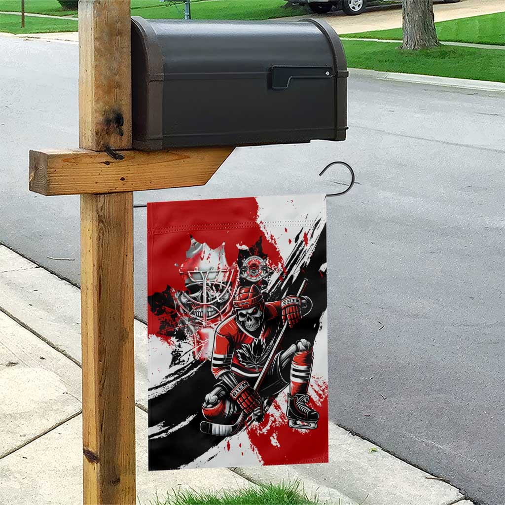 Canada Hockey Skull Life and Death Garden Flag