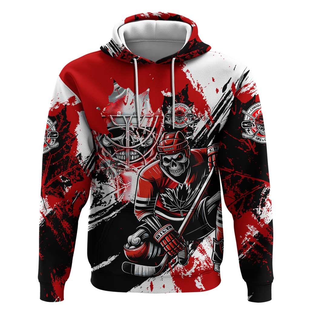 Canada Hockey Skull Life and Death Hoodie
