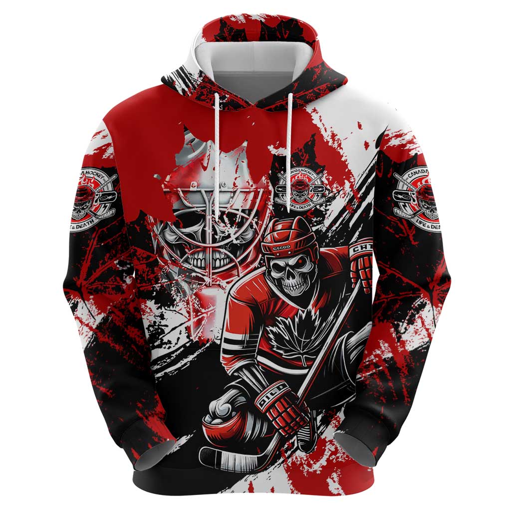 Canada Hockey Skull Life and Death Hoodie