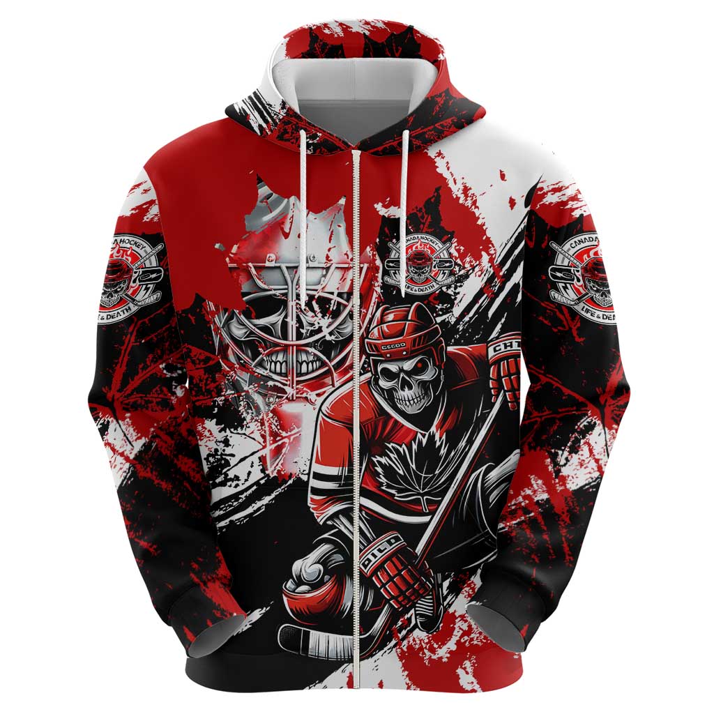 Canada Hockey Skull Life and Death Hoodie