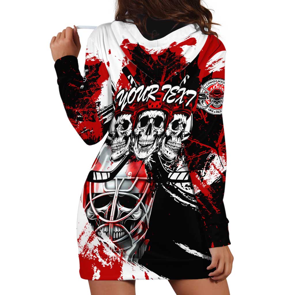 Canada Hockey Skull Life and Death Hoodie Dress