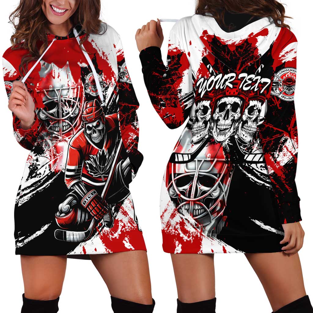 Canada Hockey Skull Life and Death Hoodie Dress