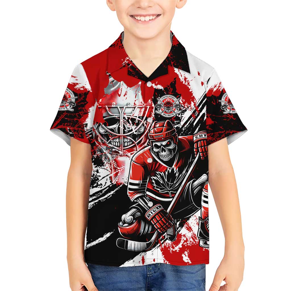 Canada Hockey Skull Life and Death Kid Hawaiian Shirt