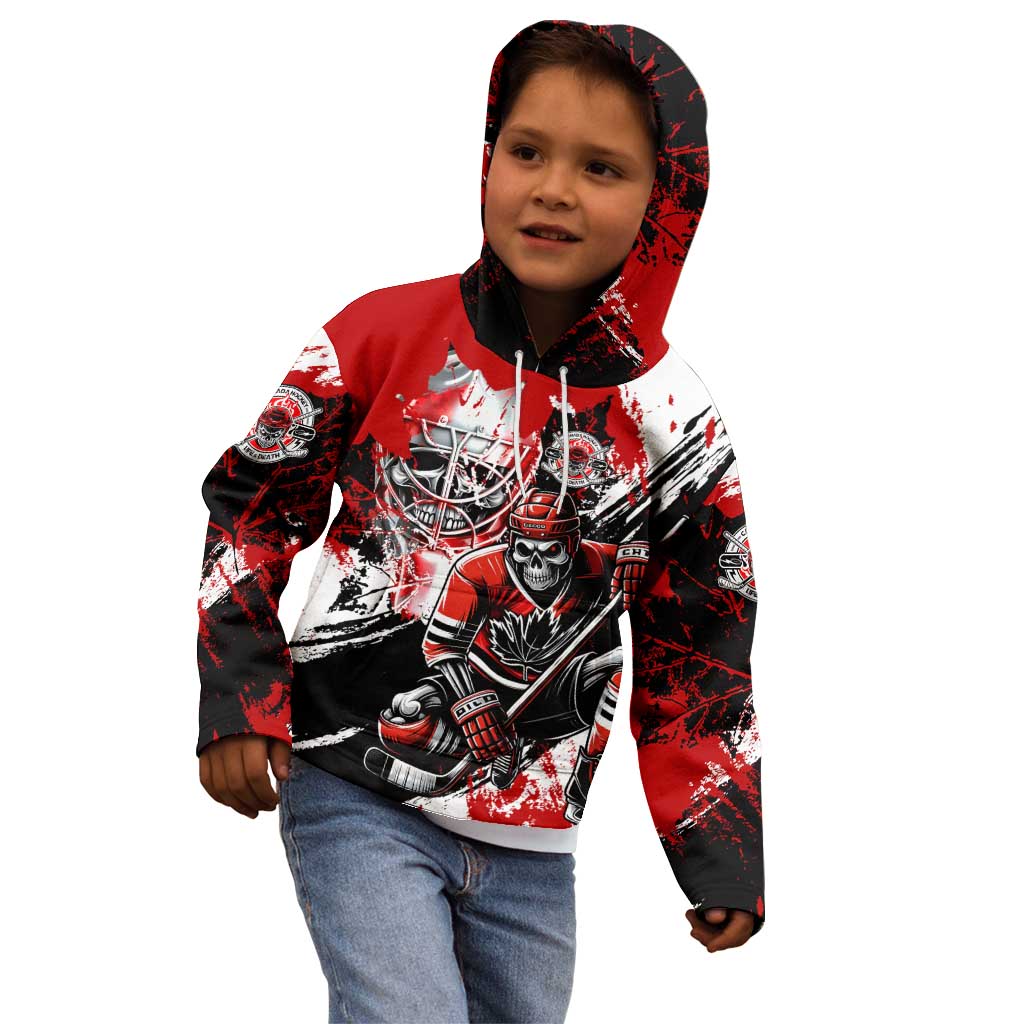 Canada Hockey Skull Life and Death Kid Hoodie