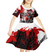 Canada Hockey Skull Life and Death Kid Short Sleeve Dress