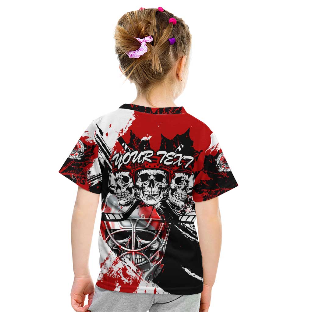 Canada Hockey Skull Life and Death Kid T Shirt
