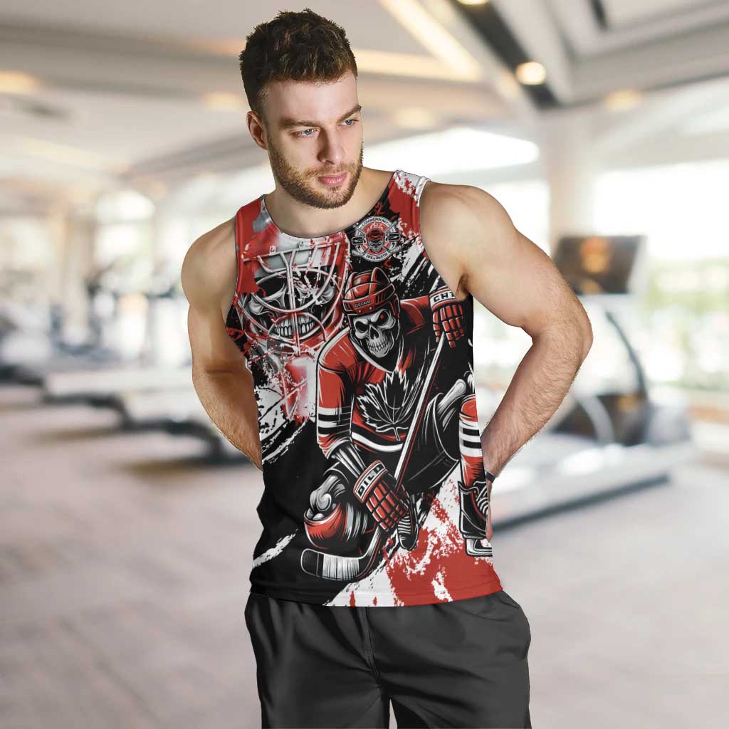 Canada Hockey Skull Life and Death Men Tank Top