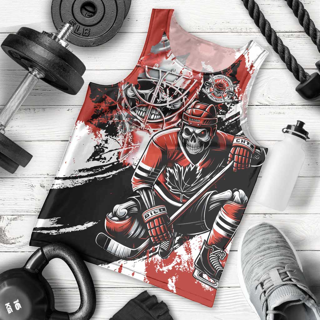 Canada Hockey Skull Life and Death Men Tank Top