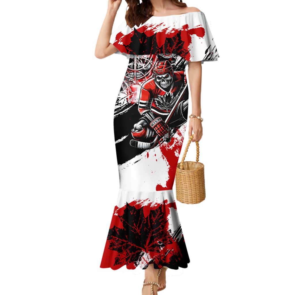 Canada Hockey Skull Life and Death Mermaid Dress