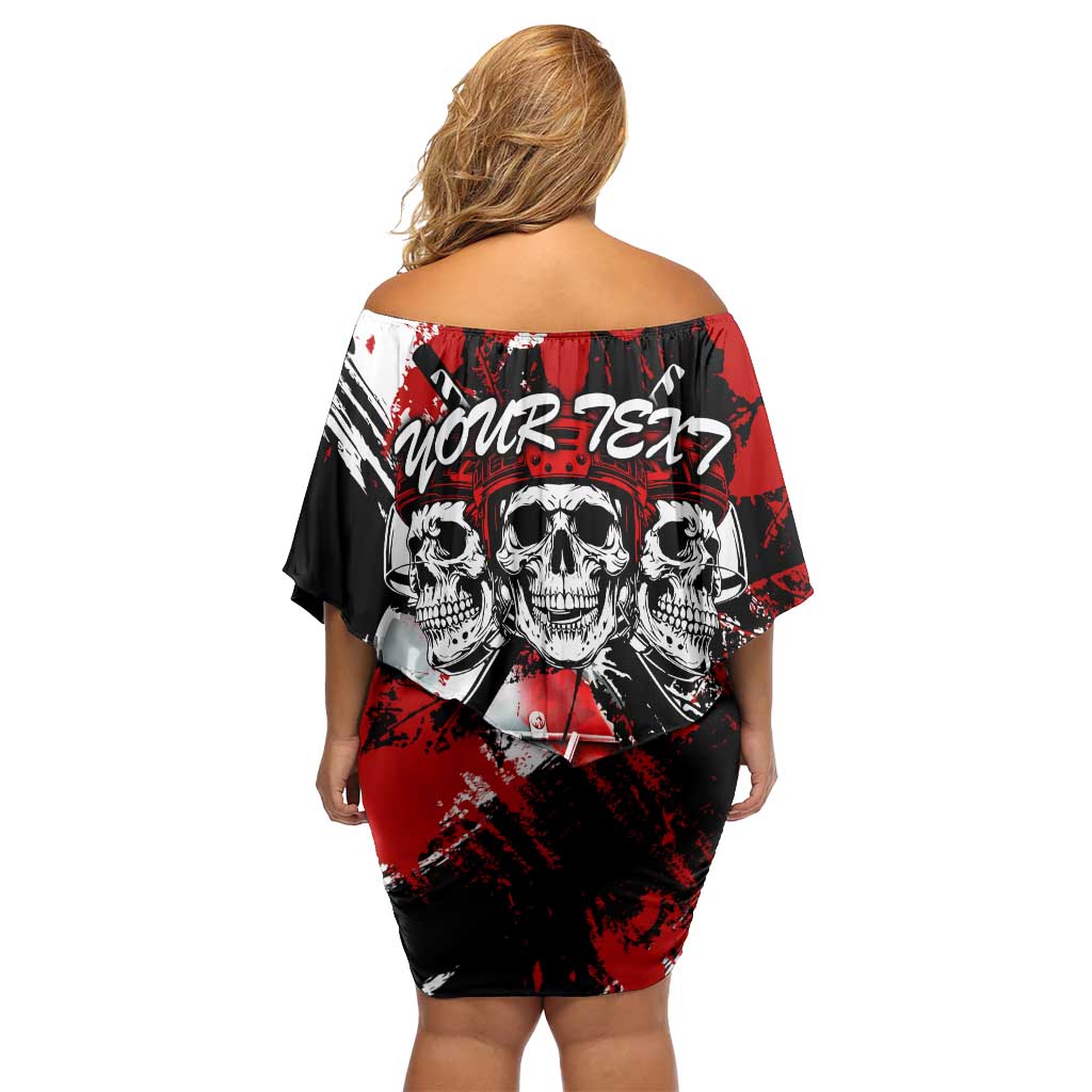 Canada Hockey Skull Life and Death Off Shoulder Short Dress
