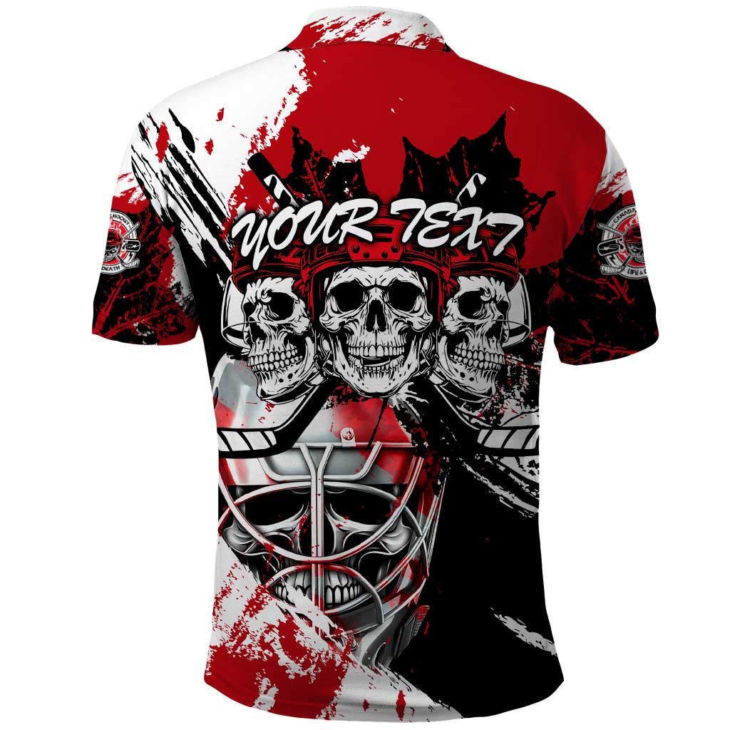 Canada Hockey Skull Life and Death Polo Shirt
