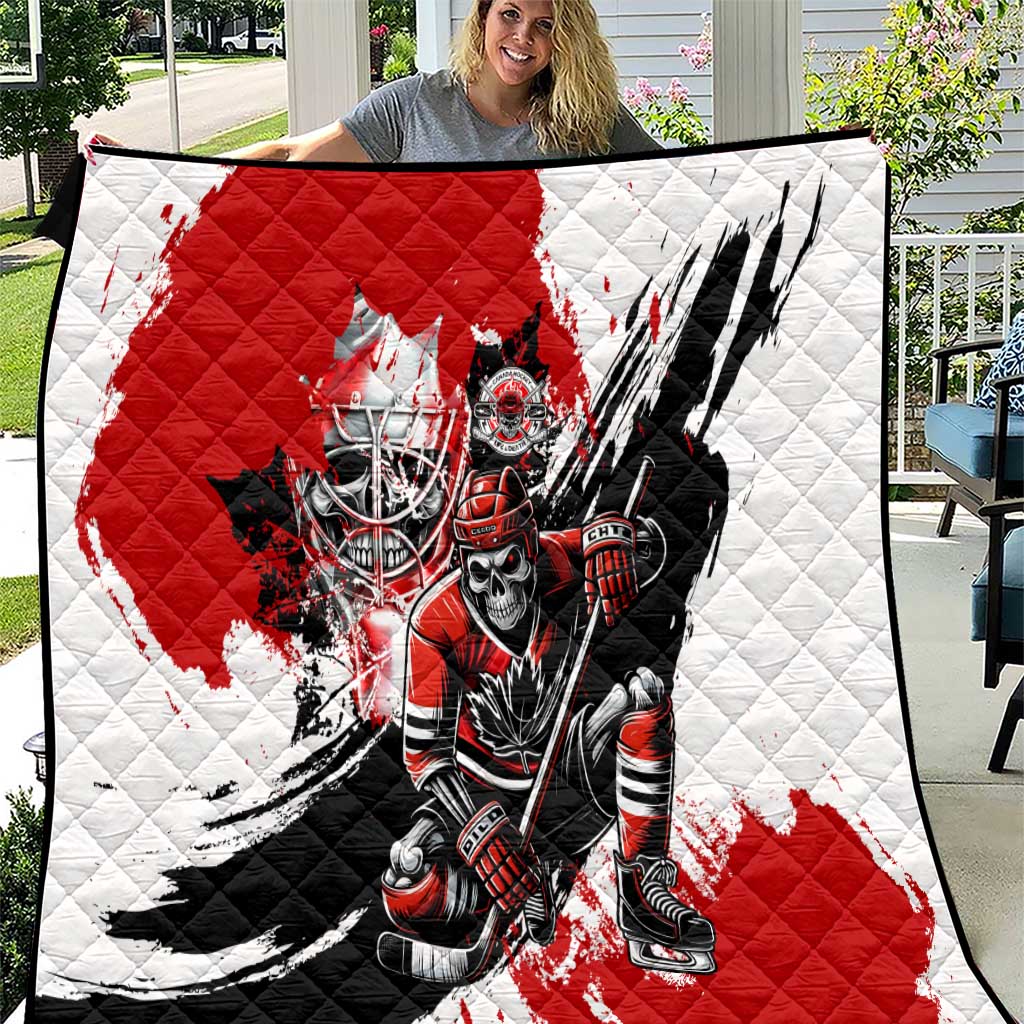 Canada Hockey Skull Life and Death Quilt