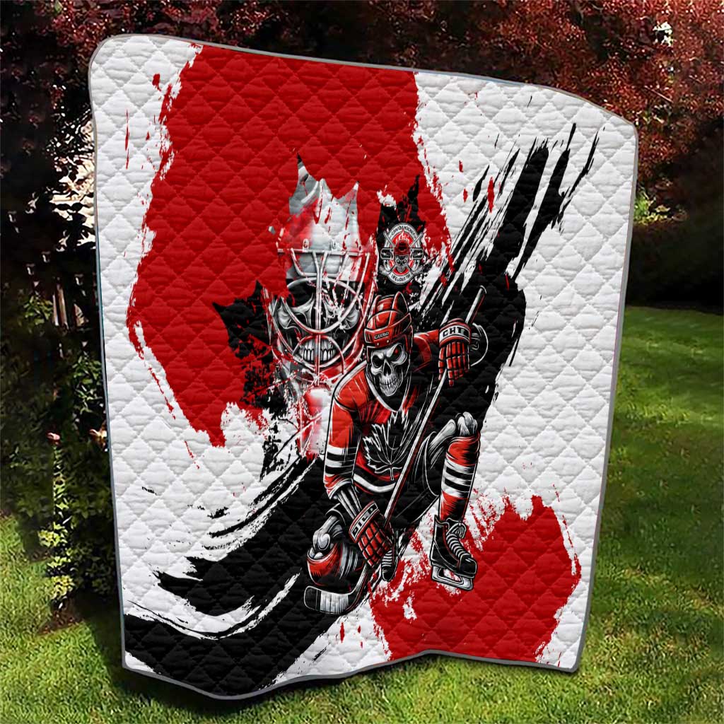 Canada Hockey Skull Life and Death Quilt