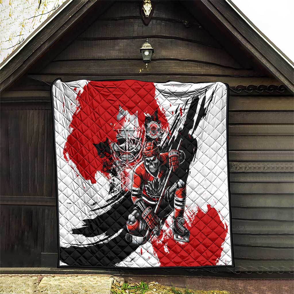 Canada Hockey Skull Life and Death Quilt