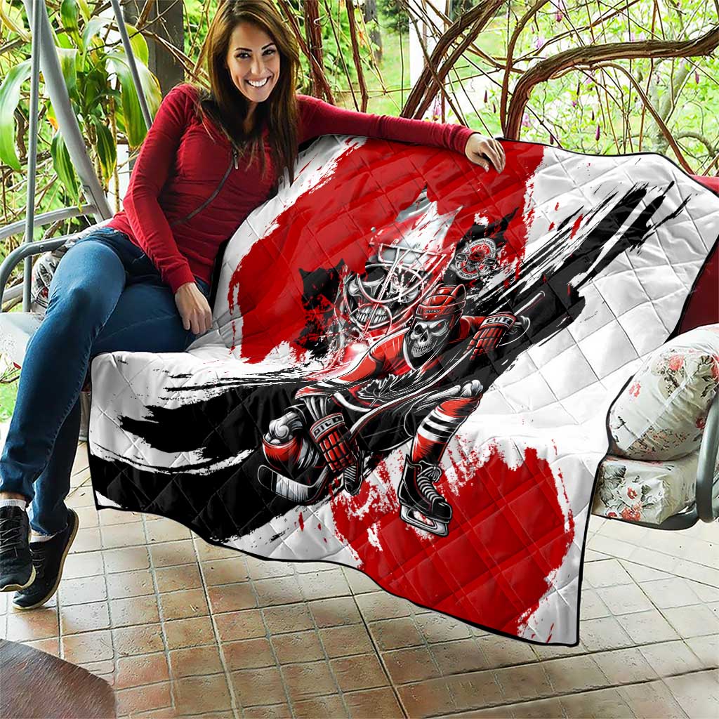 Canada Hockey Skull Life and Death Quilt