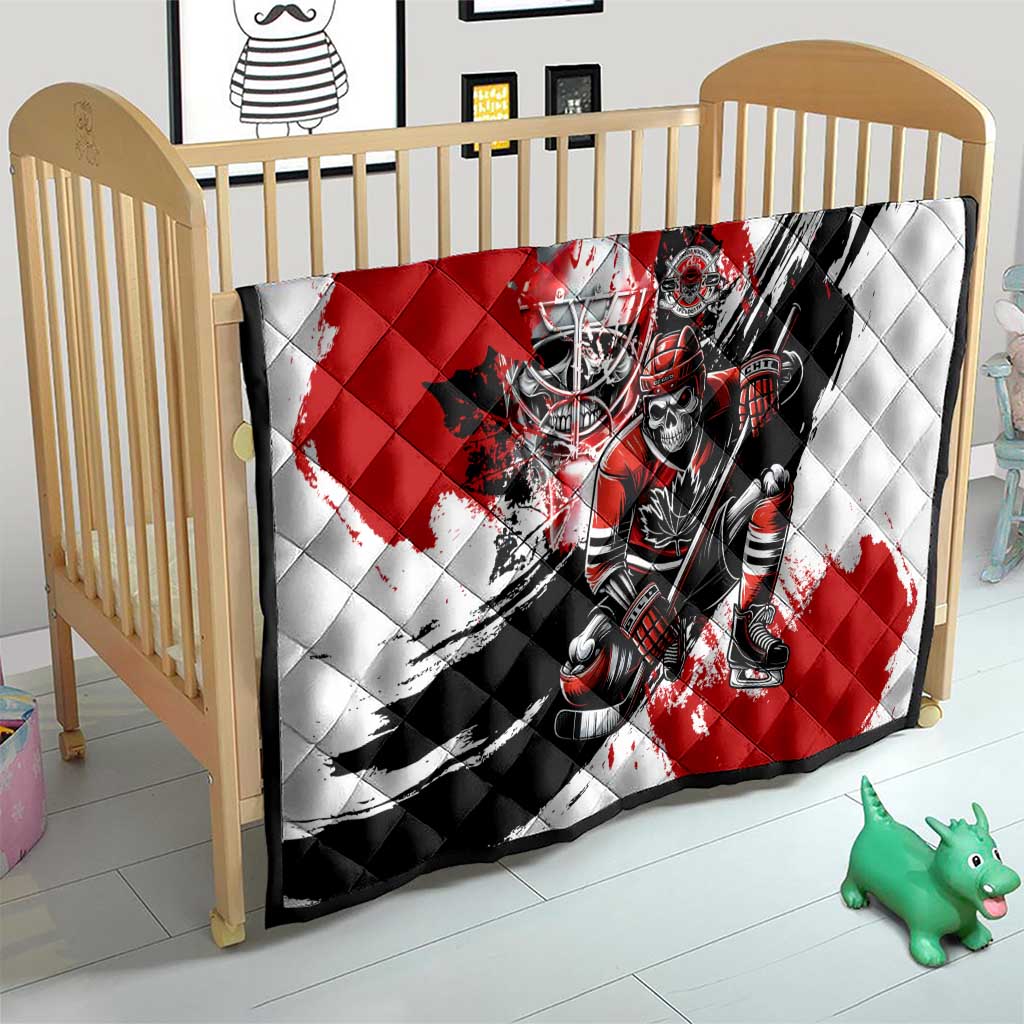 Canada Hockey Skull Life and Death Quilt