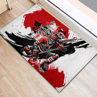 Canada Hockey Skull Life and Death Rubber Doormat