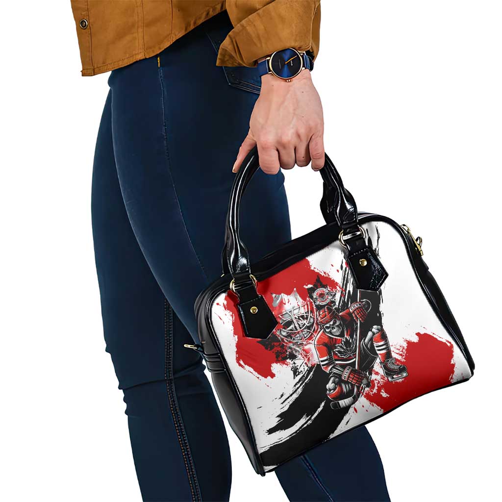 Canada Hockey Skull Life and Death Shoulder Handbag