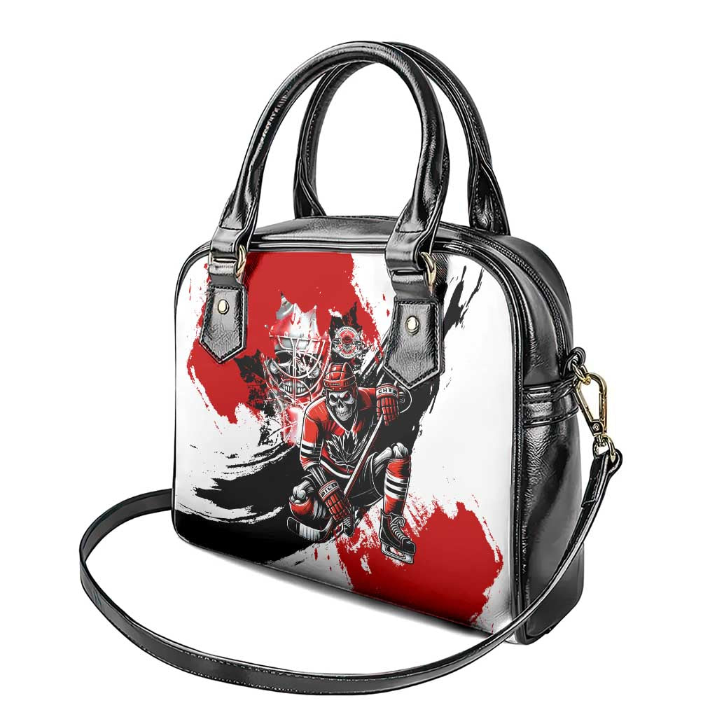 Canada Hockey Skull Life and Death Shoulder Handbag