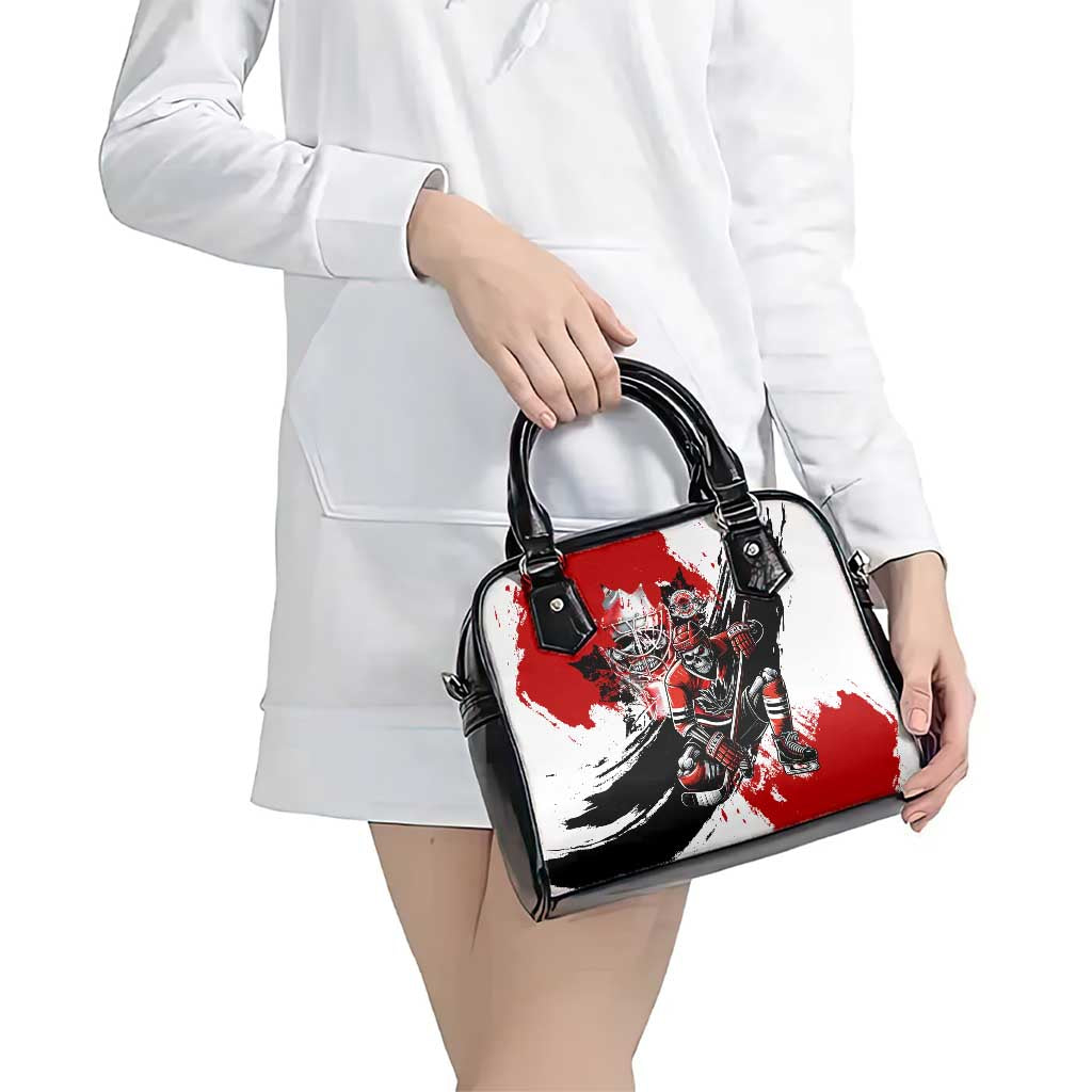 Canada Hockey Skull Life and Death Shoulder Handbag