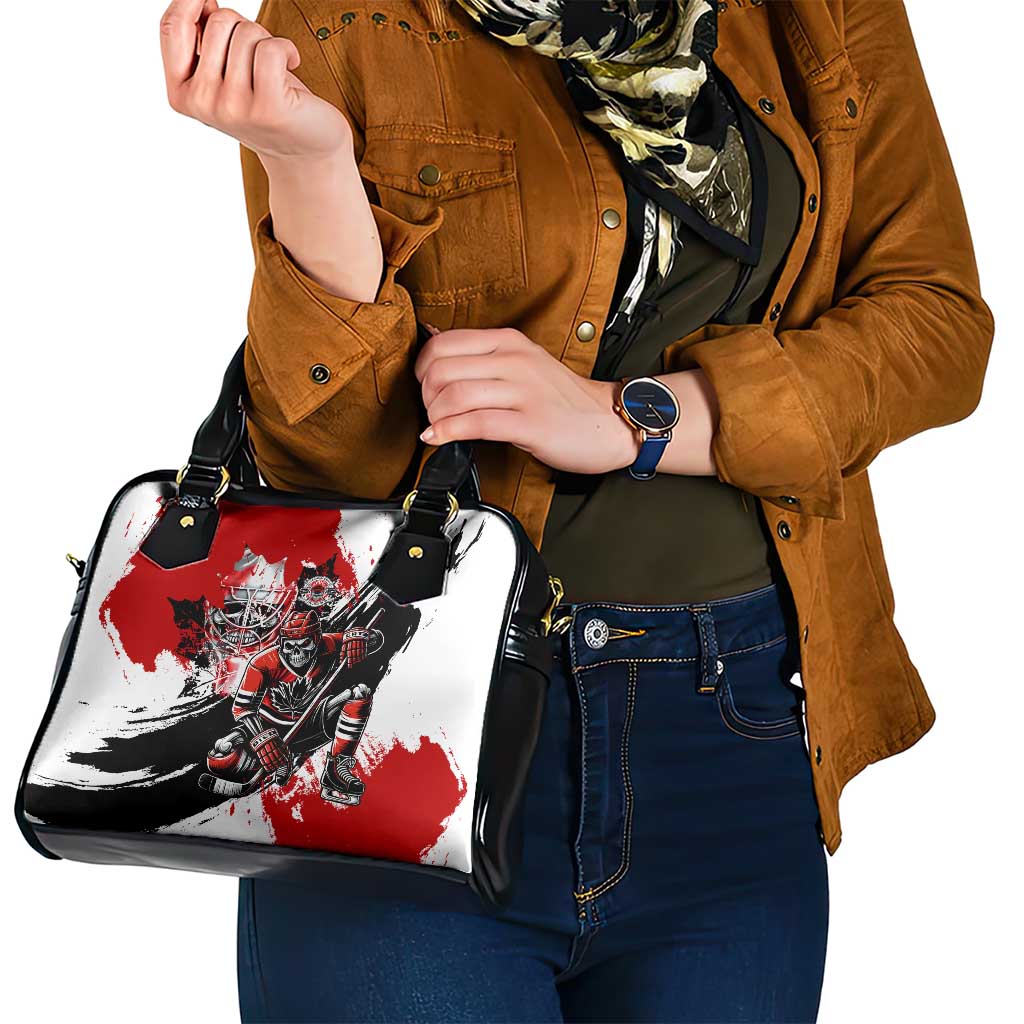 Canada Hockey Skull Life and Death Shoulder Handbag