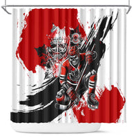 Canada Hockey Skull Life and Death Shower Curtain