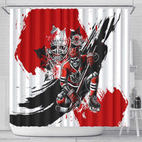 Canada Hockey Skull Life and Death Shower Curtain