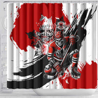 Canada Hockey Skull Life and Death Shower Curtain