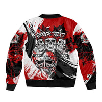 Canada Hockey Skull Life and Death Sleeve Zip Bomber Jacket
