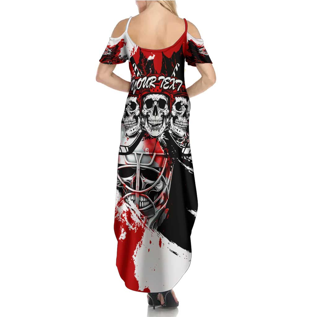 Canada Hockey Skull Life and Death Summer Maxi Dress