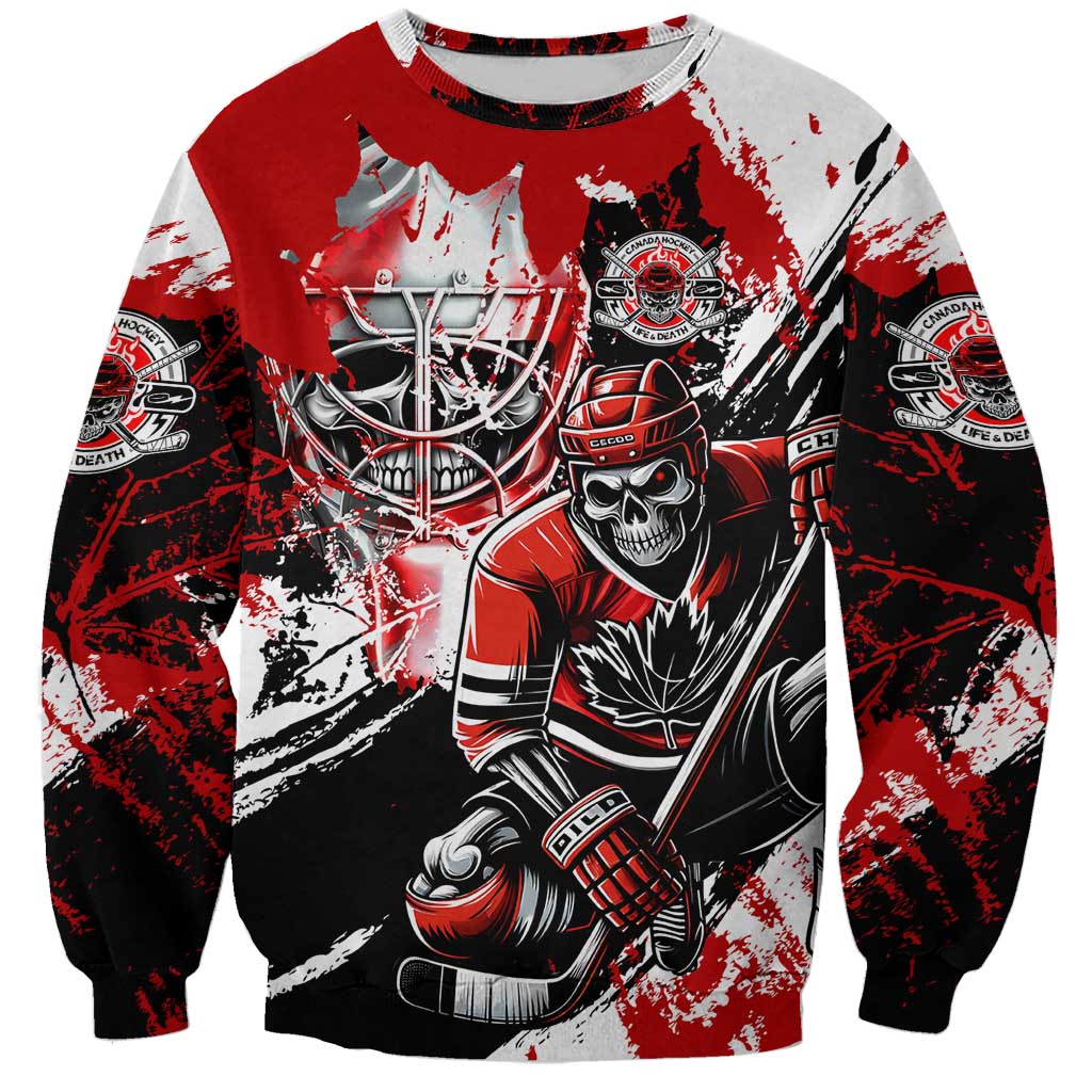 Canada Hockey Skull Life and Death Sweatshirt