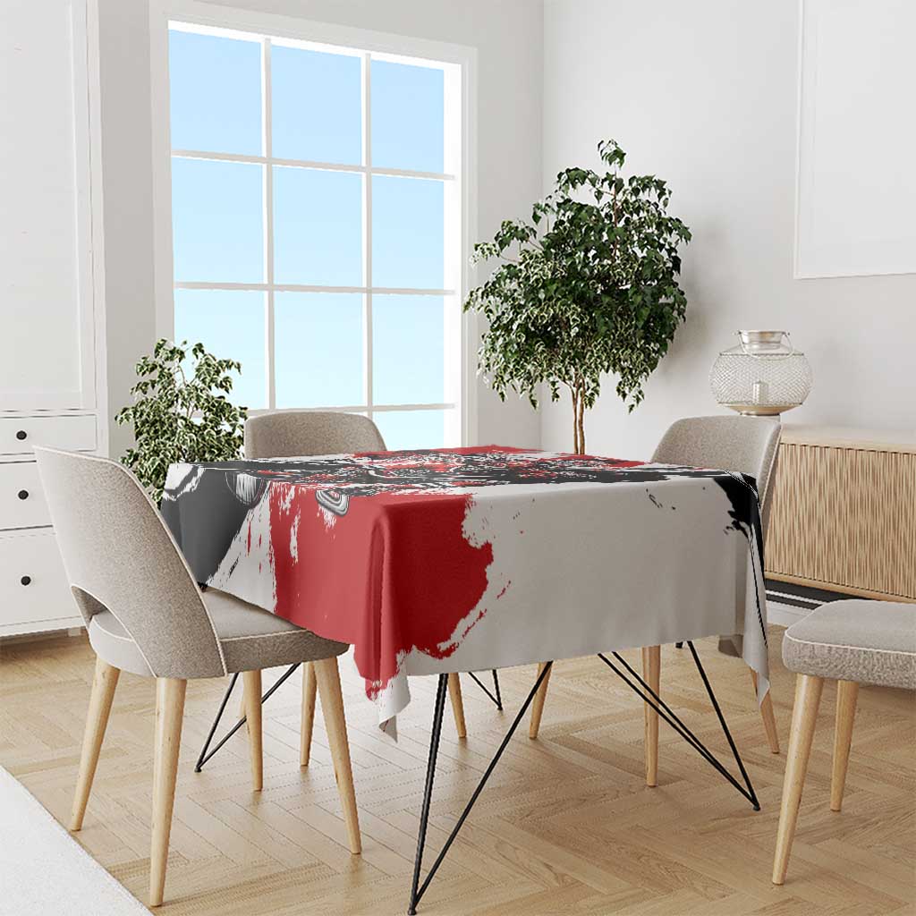 Canada Hockey Skull Life and Death Tablecloth