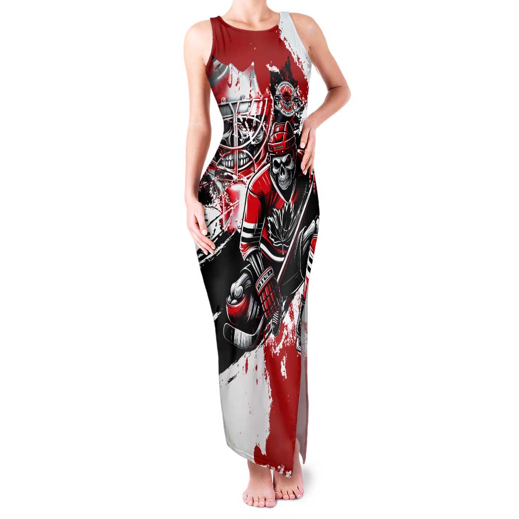 Canada Hockey Skull Life and Death Tank Maxi Dress