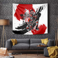Canada Hockey Skull Life and Death Tapestry