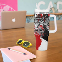 Canada Hockey Skull Life and Death Tumbler With Handle