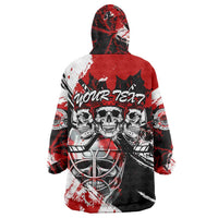 Canada Hockey Skull Life and Death Wearable Blanket Hoodie