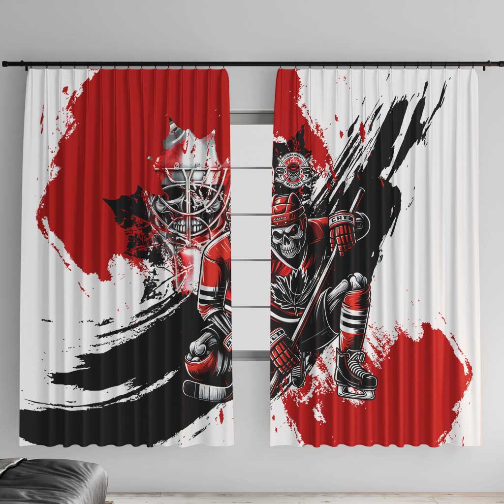 Canada Hockey Skull Life and Death Window Curtain