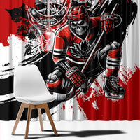Canada Hockey Skull Life and Death Window Curtain