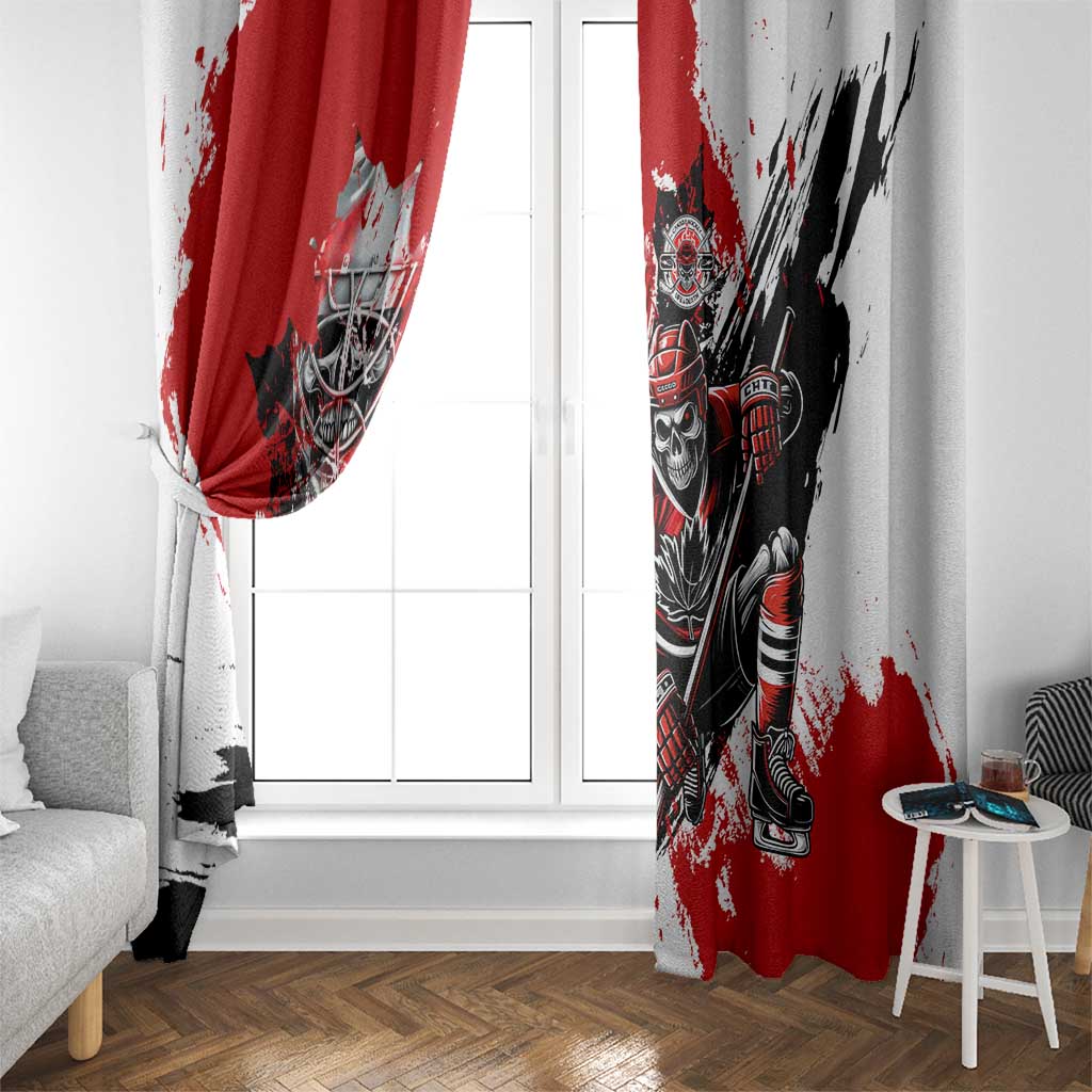 Canada Hockey Skull Life and Death Window Curtain