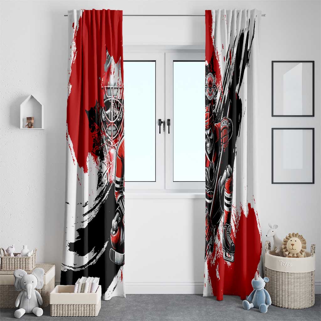 Canada Hockey Skull Life and Death Window Curtain