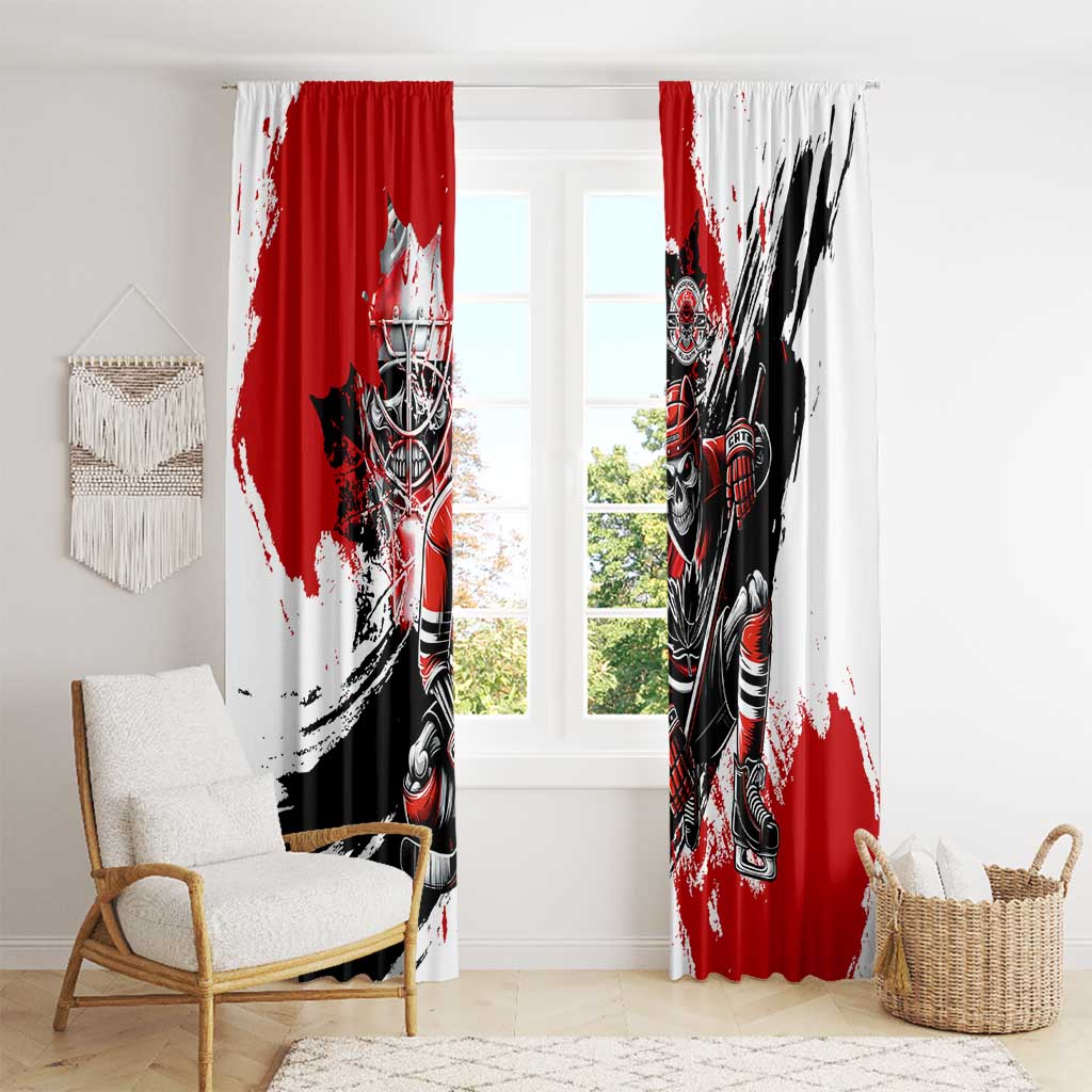 Canada Hockey Skull Life and Death Window Curtain