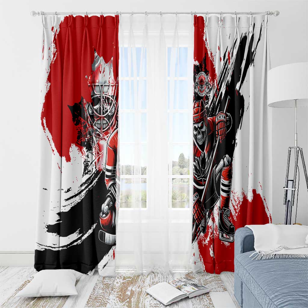 Canada Hockey Skull Life and Death Window Curtain