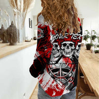 Canada Hockey Skull Life and Death Women Casual Shirt