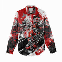 Canada Hockey Skull Life and Death Women Casual Shirt